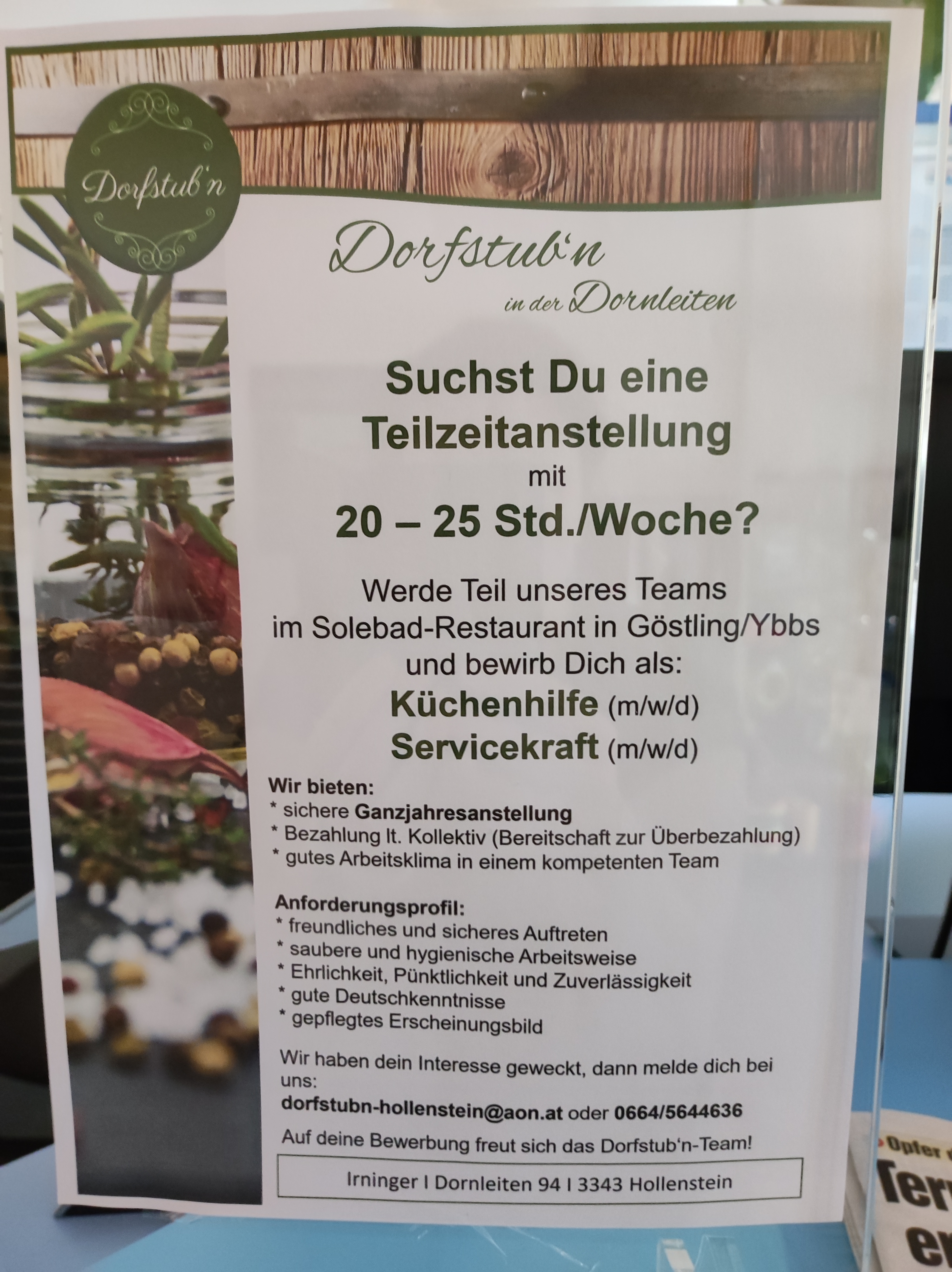 Gastro Stellenanzeige
